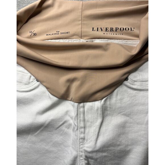 New Liverpool Women's White Stretch Maternity Comfort Stretch Cuff Short Size 10 - Picture 8 of 9